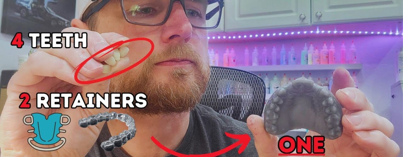 4 Teeth, 2 Retainers and ONE Model, Lets make an "Essix" and Hawley Retainer on One Model